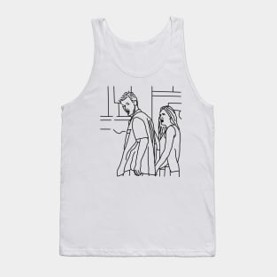 Distracted Boyfriend Meme and his Girlfriend Outline Tank Top